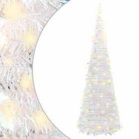 Árbol de Navidad artificial desplegable 100 LED blanco 150 cm en Decoración Festiva y Estacional | Comprar online en Foru.es