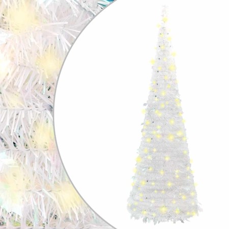 Árbol de Navidad artificial desplegable 200 LED blanco 210 cm en Decoración Festiva y Estacional | Comprar online en Foru.es