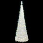 Árbol de Navidad artificial desplegable 200 LED blanco 210 cm en Decoración Festiva y Estacional | Comprar online en Foru.es