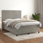 Cama box spring con colchón terciopelo gris claro 140x200 cm de vidaXL, Camas y somieres - Ref: Foro24-3142905, Precio: 489,8...