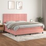 Cama box spring con colchón terciopelo rosa 200x200 cm de vidaXL, Camas y somieres - Ref: Foro24-3143048, Precio: 622,02 €, D...