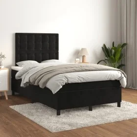Boxspringbett mit schwarzer Samtmatratze 120x200 cm von vidaXL, Betten und Lattenroste - Ref: Foro24-3143255, Preis: 399,80 €...