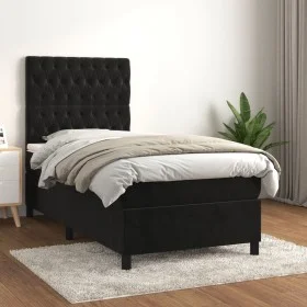 Cama box spring con colchón terciopelo negro 80x200 cm de vidaXL, Camas y somieres - Ref: Foro24-3143171, Precio: 349,79 €, D...