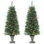 Árboles de Navidad artificiales 2 uds 100 LED verde 120 cm en Decoración Festiva y Estacional | Comprar online en Foru.es