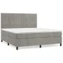 Box spring bed with light gray velvet mattress 180x200 cm by vidaXL, Beds and slatted bases - Ref: Foro24-3143157, Price: 567...