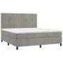 Box spring bed with light gray velvet mattress 180x200 cm by vidaXL, Beds and slatted bases - Ref: Foro24-3143157, Price: 567...