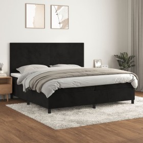 Cama box spring con colchón terciopelo negro 200x200 cm de vidaXL, Camas y somieres - Ref: Foro24-3142925, Precio: 646,35 €, ...
