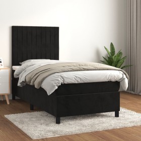 Cama box spring con colchón cuero sintético negro 90x190 cm de vidaXL, Camas y somieres - Ref: Foro24-3143117, Precio: 307,40...