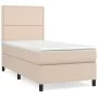 Box spring bed with cappuccino synthetic leather mattress 100x200cm by vidaXL, Beds and slatted bases - Ref: Foro24-3142772, ...