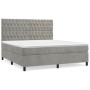 Cama box spring con colchón terciopelo gris claro 180x200 cm de vidaXL, Camas y somieres - Ref: Foro24-3143217, Precio: 620,8...
