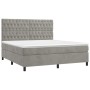 Cama box spring con colchón terciopelo gris claro 180x200 cm de vidaXL, Camas y somieres - Ref: Foro24-3143217, Precio: 620,8...