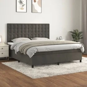 Boxspringbett mit dunkelgrauer Samtmatratze 180x200 cm von vidaXL, Betten und Lattenroste - Ref: Foro24-3143278, Preis: 567,8...