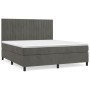 Cama box spring con colchón terciopelo gris oscuro 180x200 cm de vidaXL, Camas y somieres - Ref: Foro24-3143158, Precio: 572,...