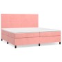 Cama box spring con colchón terciopelo rosa 200x200 cm de vidaXL, Camas y somieres - Ref: Foro24-3142928, Precio: 588,06 €, D...