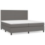 Cama box spring con colchón cuero sintético gris 200x200 cm de vidaXL, Camas y somieres - Ref: Foro24-3142747, Precio: 740,80...