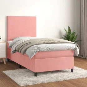Cama box spring con colchón terciopelo rosa 80x200 cm de vidaXL, Camas y somieres - Ref: Foro24-3142874, Precio: 326,66 €, De...