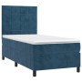 Cama box spring con colchón terciopelo azul oscuro 100x200 cm de vidaXL, Camas y somieres - Ref: Foro24-3143011, Precio: 356,...