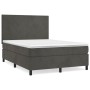 Cama box spring con colchón terciopelo gris oscuro 140x200 cm de vidaXL, Camas y somieres - Ref: Foro24-3142906, Precio: 485,...