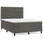 Cama box spring con colchón terciopelo gris oscuro 140x200 cm de vidaXL, Camas y somieres - Ref: Foro24-3143086, Precio: 470,...