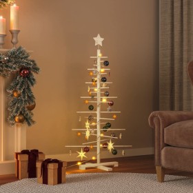 Árbol de Navidad de madera de adorno madera maciza pino 125 cm en Decoración Festiva y Estacional | Comprar online en Foru.es