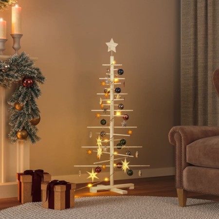 Árbol de Navidad de madera de adorno madera maciza pino 125 cm en Decoración Festiva y Estacional | Comprar online en Foru.es