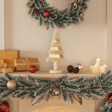 Árboles de Navidad de madera 2 uds madera maciza pino 30 cm en Decoración Festiva y Estacional | Comprar online en Foru.es