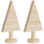 Árboles de Navidad de madera 2 uds madera maciza pino 30 cm en Decoración Festiva y Estacional | Comprar online en Foru.es