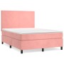Cama box spring con colchón terciopelo rosa 140x200 cm de vidaXL, Camas y somieres - Ref: Foro24-3142910, Precio: 492,71 €, D...