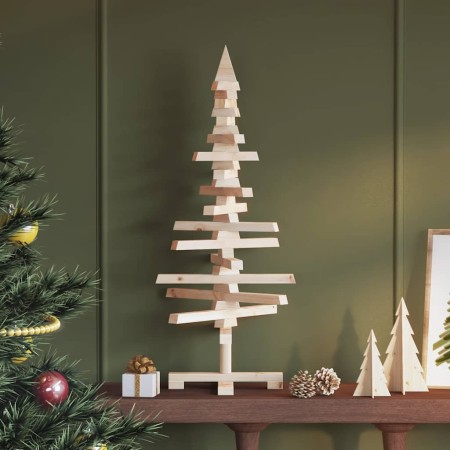 Árbol de Navidad de madera de adorno madera maciza pino 90 cm en Decoración Festiva y Estacional | Comprar online en Foru.es