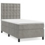 Cama box spring con colchón terciopelo gris claro 100x200 cm de vidaXL, Camas y somieres - Ref: Foro24-3143247, Precio: 337,9...