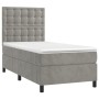 Cama box spring con colchón terciopelo gris claro 100x200 cm de vidaXL, Camas y somieres - Ref: Foro24-3143247, Precio: 337,9...