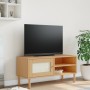 Mueble de TV SENJA aspecto ratán madera pino marrón 106x40x49cm en Muebles TV | Comprar online en Foru.es