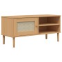 Mueble de TV SENJA aspecto ratán madera pino marrón 106x40x49cm en Muebles TV | Comprar online en Foru.es