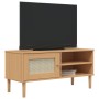 Mueble de TV SENJA aspecto ratán madera pino marrón 106x40x49cm en Muebles TV | Comprar online en Foru.es
