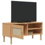 Mueble de TV SENJA aspecto ratán madera pino marrón 106x40x49cm en Muebles TV | Comprar online en Foru.es