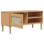 Mueble de TV SENJA aspecto ratán madera pino marrón 106x40x49cm en Muebles TV | Comprar online en Foru.es