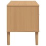 Mueble de TV SENJA aspecto ratán madera pino marrón 106x40x49cm en Muebles TV | Comprar online en Foru.es