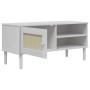 Mueble de TV SENJA aspecto ratán madera pino blanco 106x40x49cm en Muebles TV | Comprar online en Foru.es