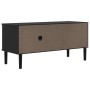 Mueble de TV SENJA aspecto ratán madera pino negro 106x40x49 cm en Muebles TV | Comprar online en Foru.es