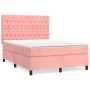 Cama box spring con colchón terciopelo rosa 140x200 cm de vidaXL, Camas y somieres - Ref: Foro24-3143210, Precio: 531,53 €, D...