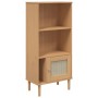 Estantería SENJA aspecto ratán madera pino marrón 60x35x130 cm en Librerías y estanterías | Comprar online en Foru.es