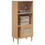 Estantería SENJA aspecto ratán madera pino marrón 60x35x130 cm en Librerías y estanterías | Comprar online en Foru.es