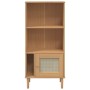 Estantería SENJA aspecto ratán madera pino marrón 60x35x130 cm en Librerías y estanterías | Comprar online en Foru.es