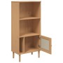 Estantería SENJA aspecto ratán madera pino marrón 60x35x130 cm en Librerías y estanterías | Comprar online en Foru.es