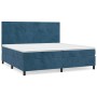 Cama box spring con colchón terciopelo azul oscuro 200x200 cm de vidaXL, Camas y somieres - Ref: Foro24-3142927, Precio: 660,...