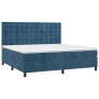 Cama box spring con colchón terciopelo azul oscuro 200x200 cm de vidaXL, Camas y somieres - Ref: Foro24-3143287, Precio: 671,...