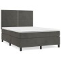 Cama box spring con colchón terciopelo gris oscuro 140x190 cm de vidaXL, Camas y somieres - Ref: Foro24-3142960, Precio: 474,...