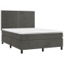 Cama box spring con colchón terciopelo gris oscuro 140x190 cm de vidaXL, Camas y somieres - Ref: Foro24-3142960, Precio: 474,...