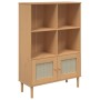 Estantería SENJA aspecto ratán madera pino marrón 90x35x130 cm en Librerías y estanterías | Comprar online en Foru.es