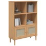 Estantería SENJA aspecto ratán madera pino marrón 90x35x130 cm en Librerías y estanterías | Comprar online en Foru.es